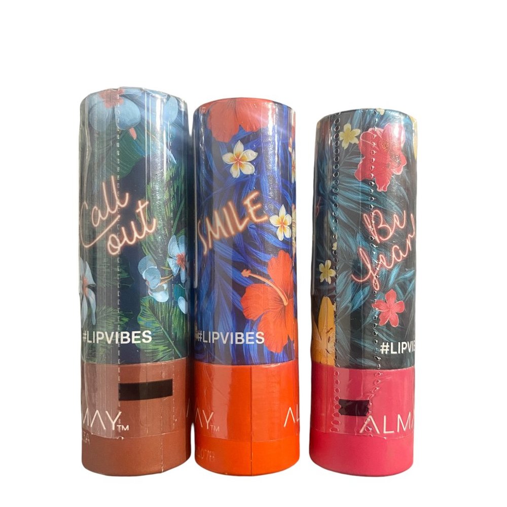 Lot of 3 Almay Lip Vibes Hypoallergenic Cream  and Matte Color 240 160  150